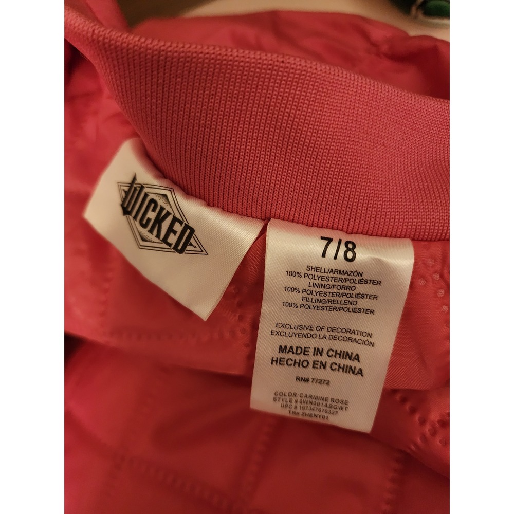 Wicked Movie Girl's Ruched Bomber Jacket Pink Size 7/8 - Know Your Power - Picture 5 of 5